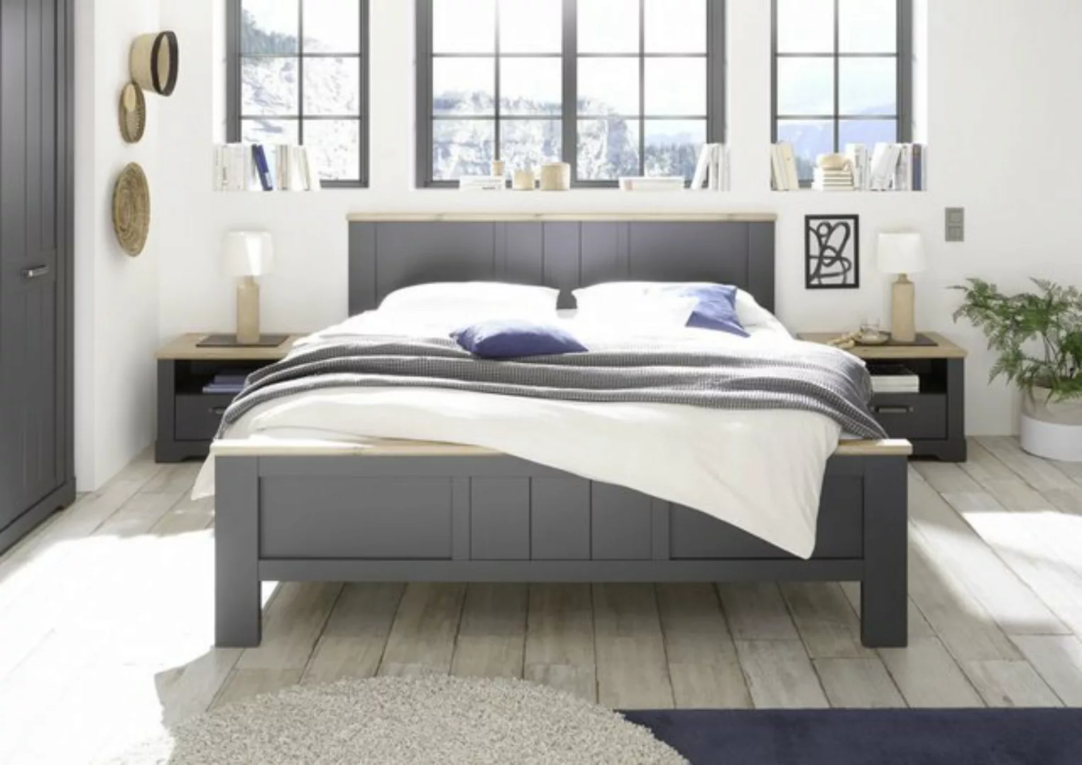 Pol-Power Bettgestell Bett Doppelbett Ehebett Schlafzimmer ELASTIR Graphit günstig online kaufen