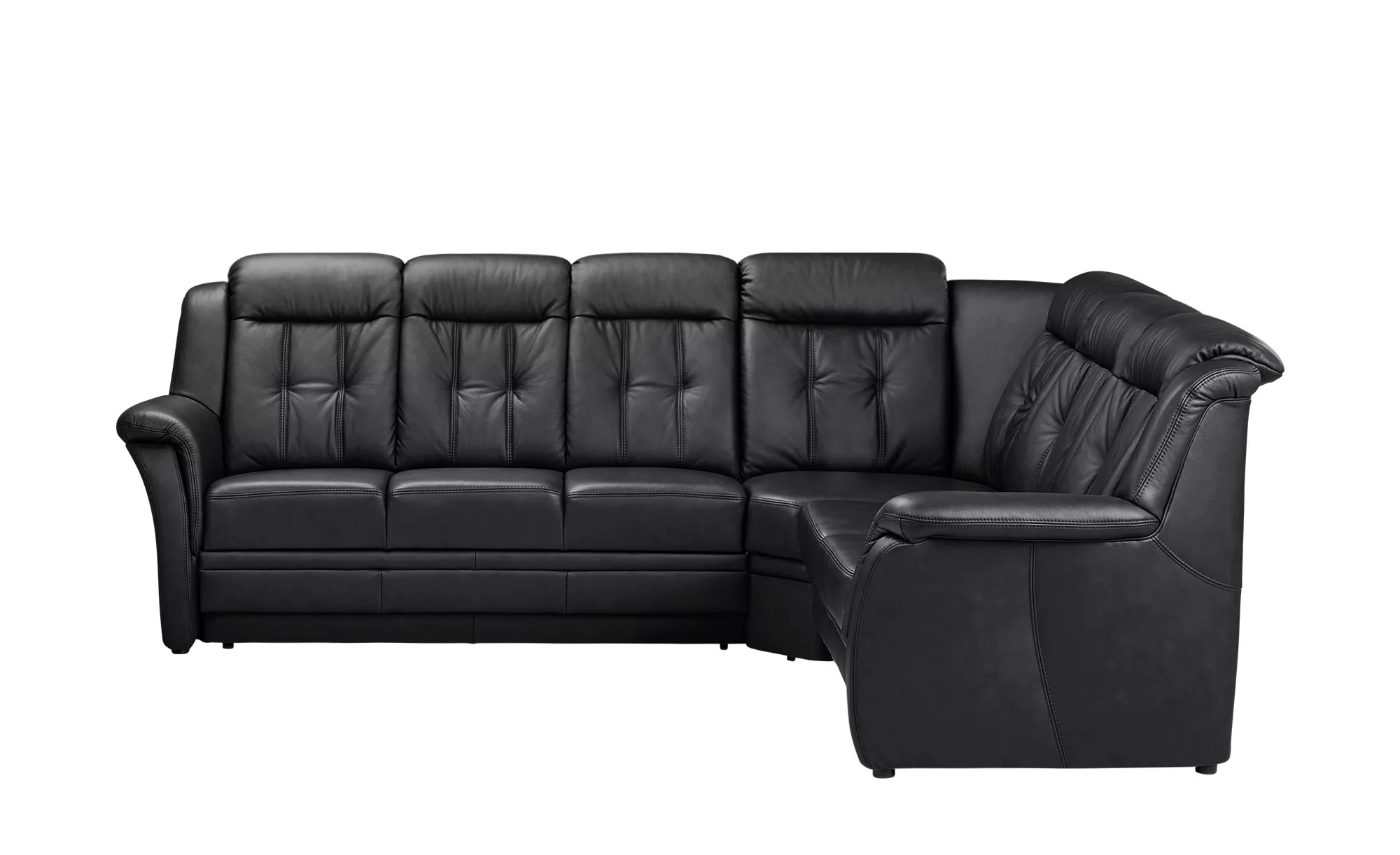 Polstermöbel Oelsa Komfort-Ecksofa aus Leder  Andorra - schwarz - 99 cm - P günstig online kaufen