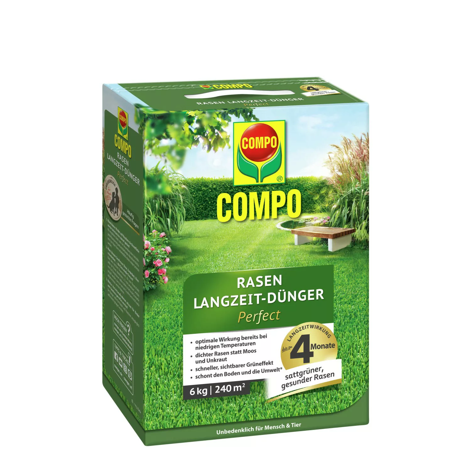Compo Rasen Langzeit-Dünger Perfect 6 kg günstig online kaufen