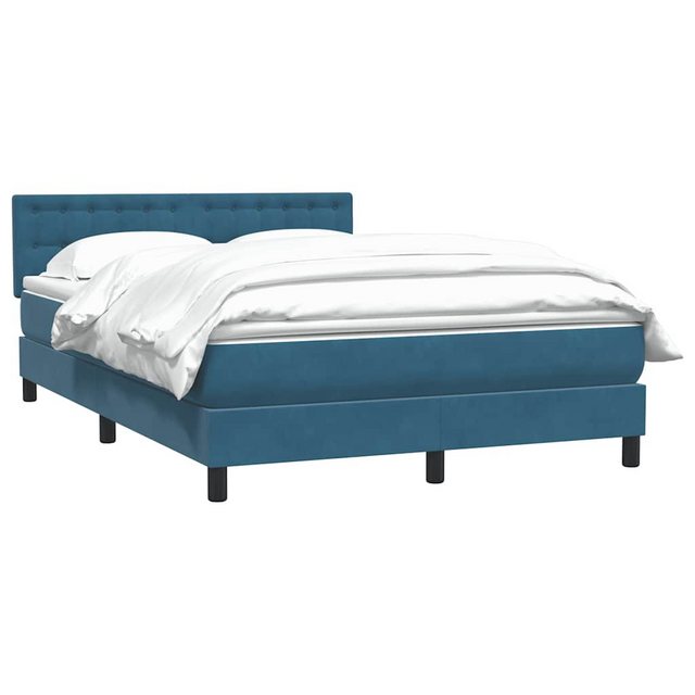 vidaXL Bett Boxspringbett mit Matratze Dunkelblau 140x210 cm Samt günstig online kaufen