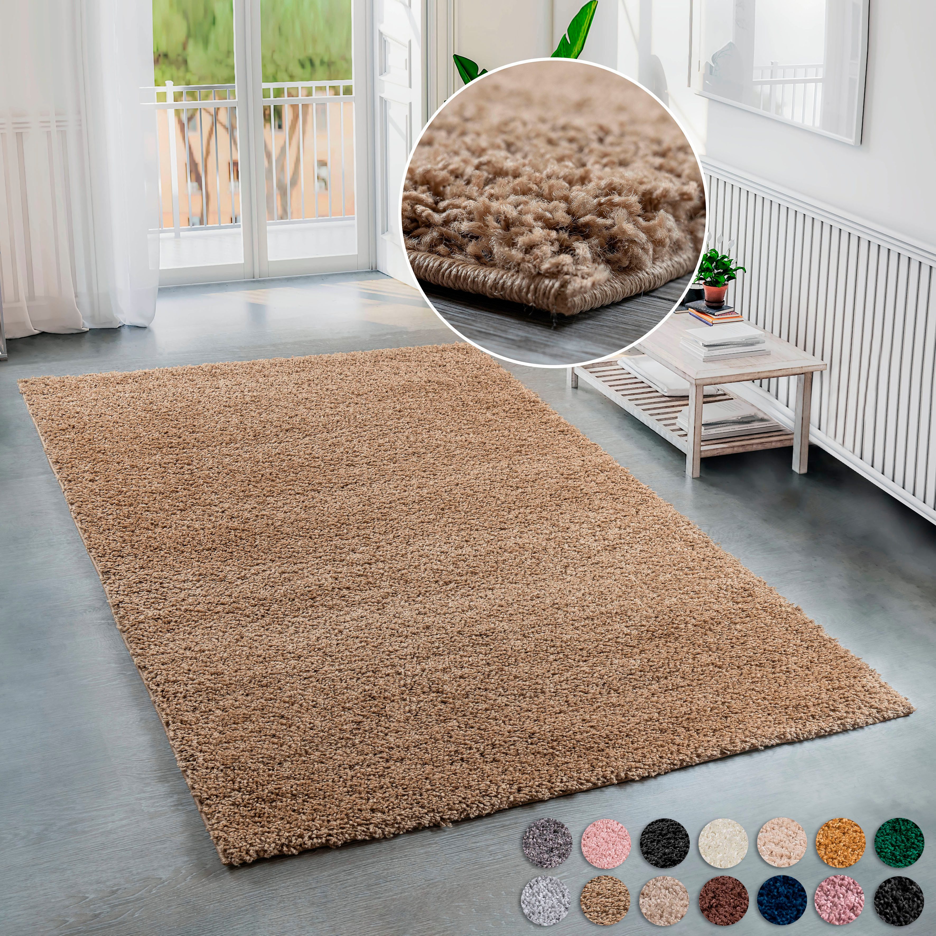 my home Hochflor-Teppich Shaggy 30, rechteckig, günstig online kaufen