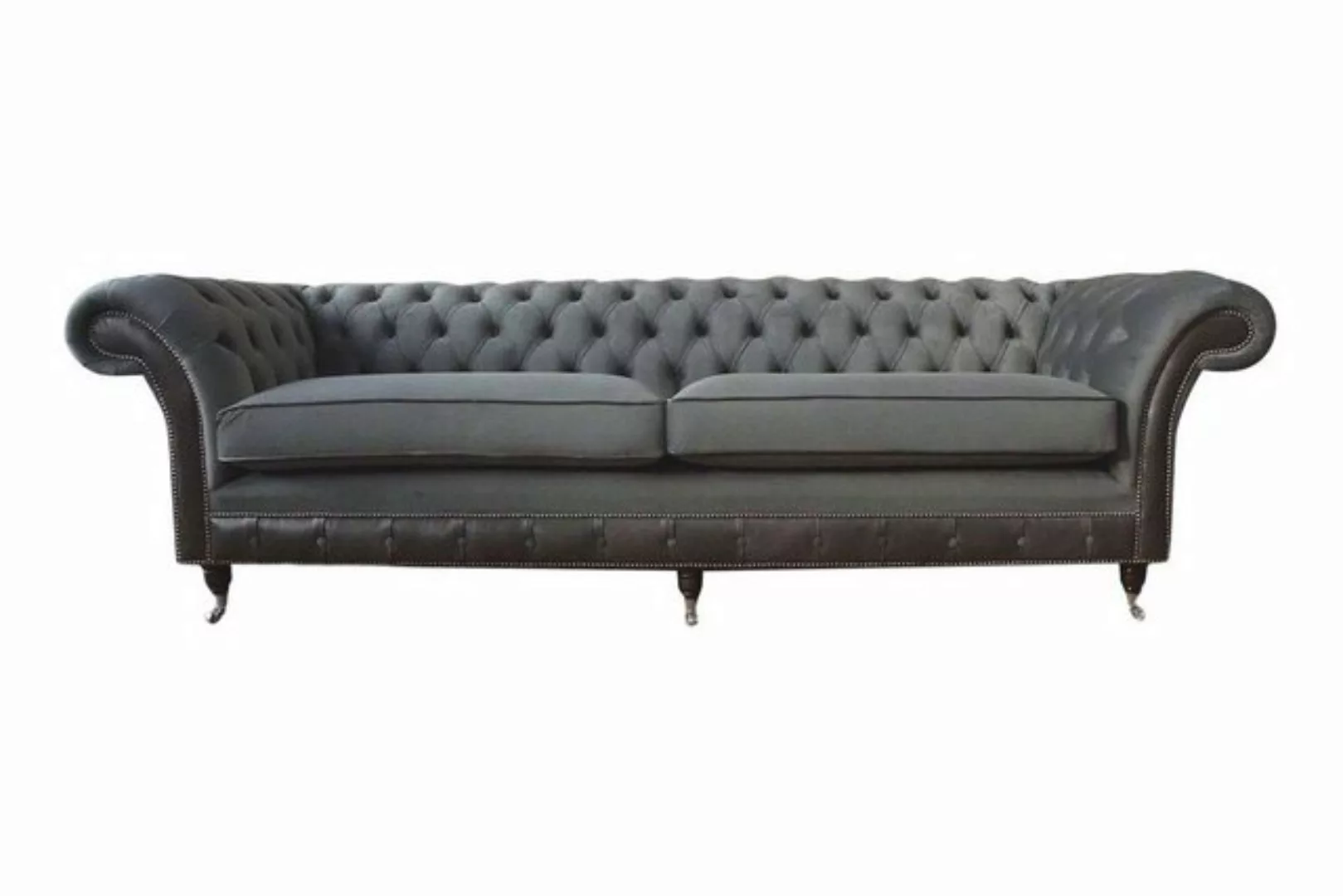 Xlmoebel Sofa Designsofa Luxuriös Chesterfield 4-Sitzer Grau Polstermöbel, günstig online kaufen