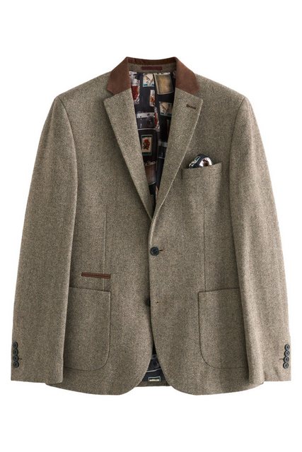 Next Sakko Signature Slim Fit Blazer im Fischgrätmuster (1-tlg) günstig online kaufen