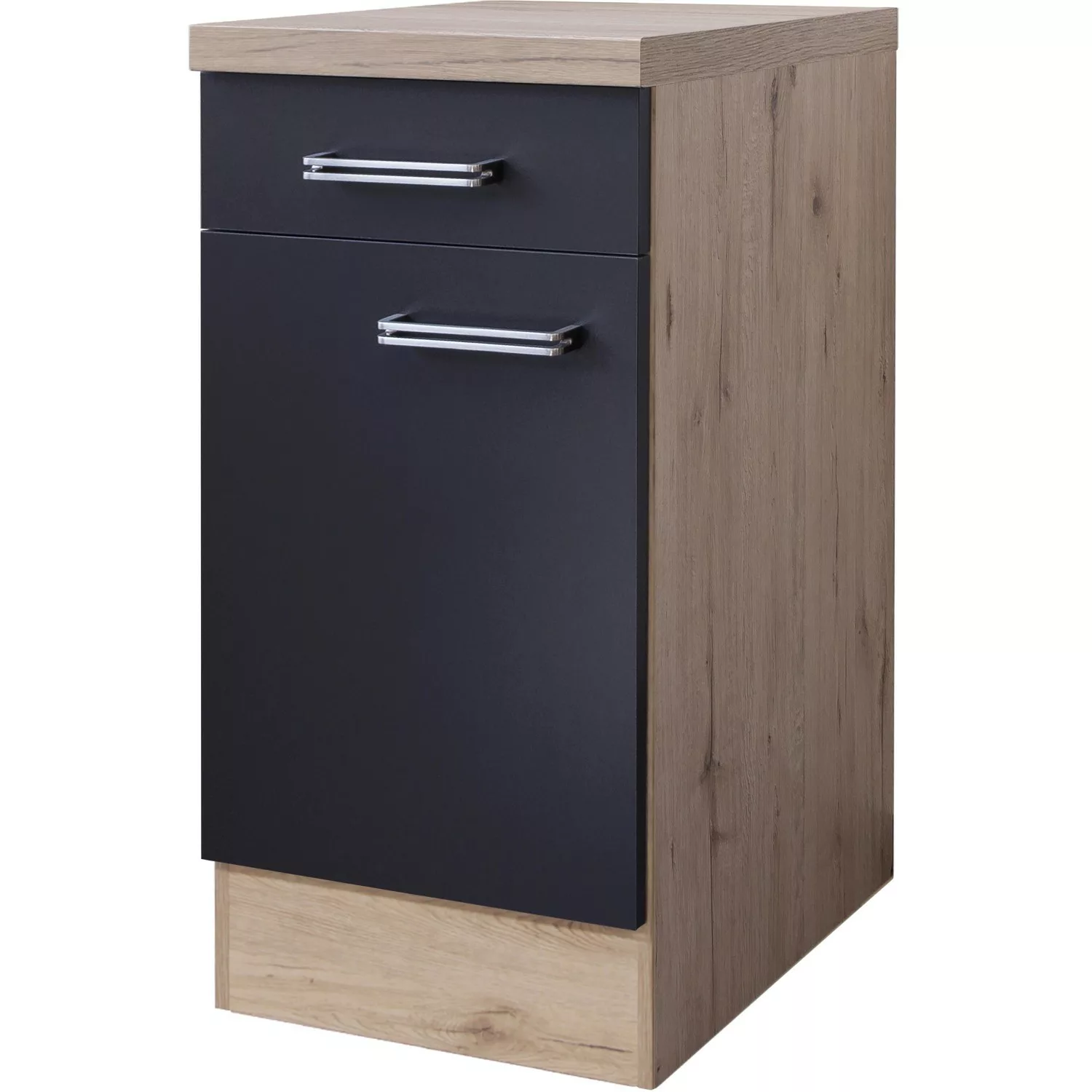 Flex-Well Exclusiv Unterschrank Lara 40 cm Anthrazit-San Remo Eiche günstig online kaufen