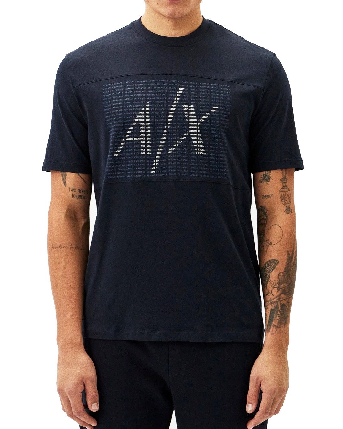 ARMANI EXCHANGE Rundhalsshirt Regular Fit Logo günstig online kaufen