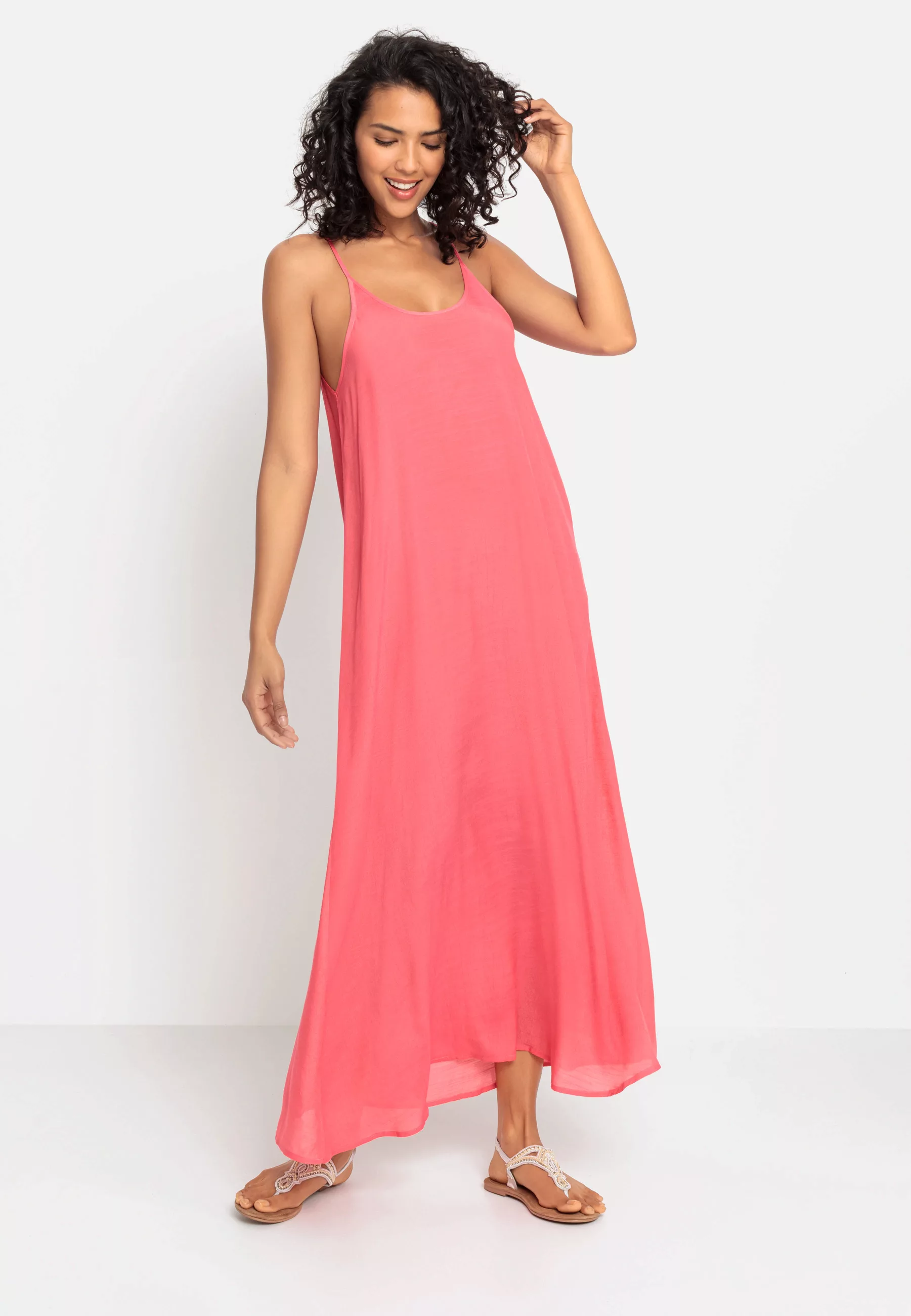 LASCANA Maxikleid, mit rundem Ausschnitt, luftiges Sommerkleid, Strandkleid günstig online kaufen