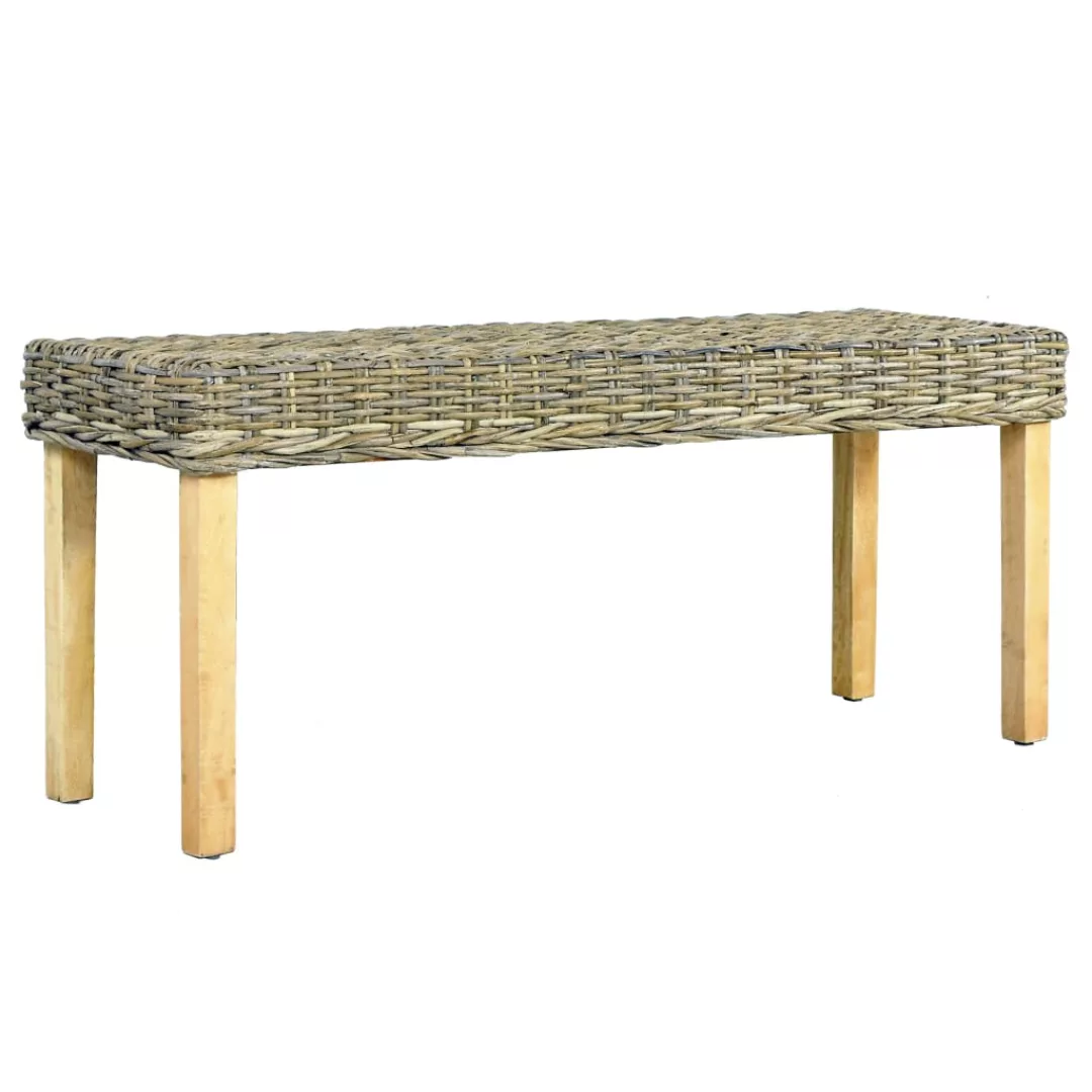 Sitzbank 110 Cm Natur Kubu-rattan Und Massivholz Mango günstig online kaufen