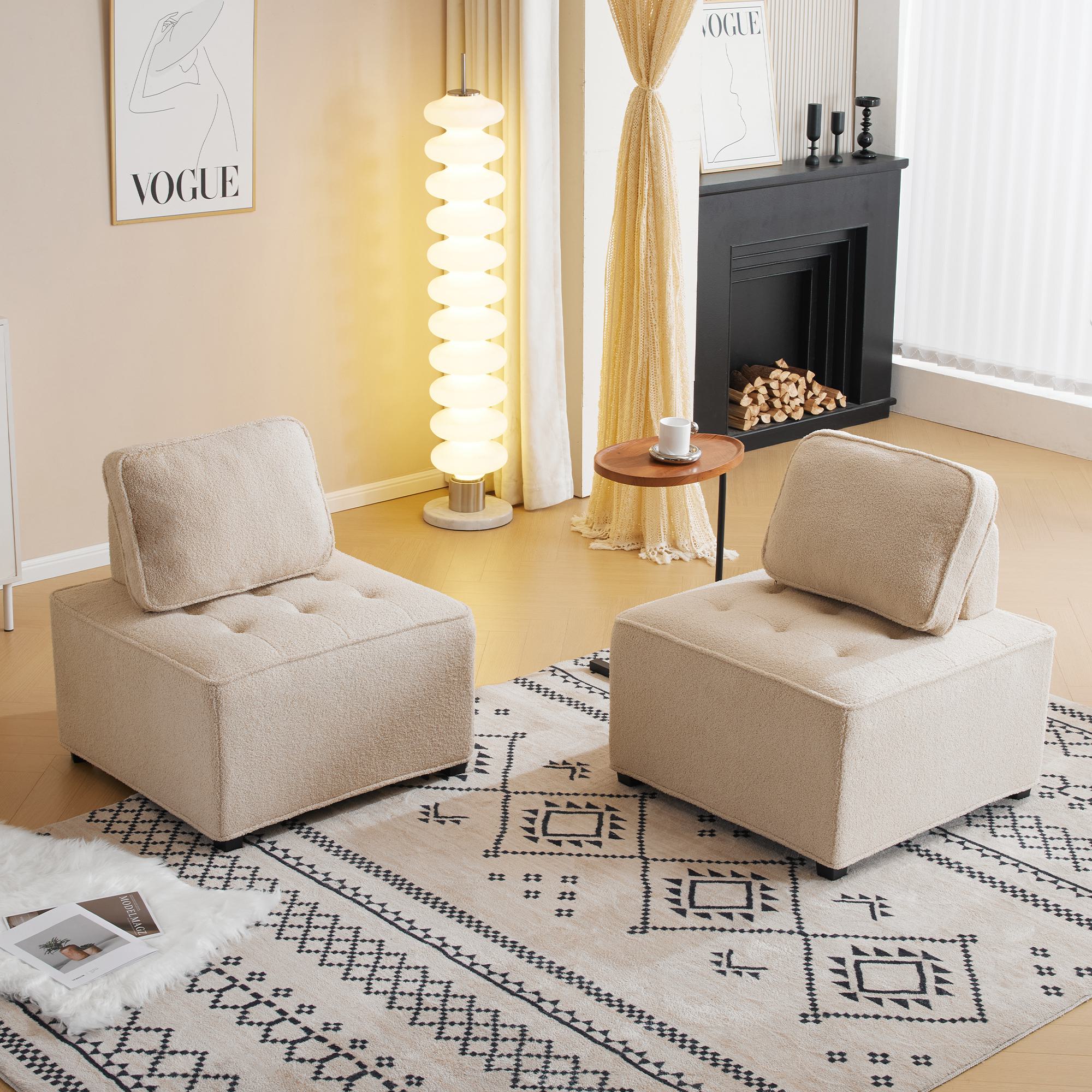 Modulares und Bequemes Lounge Sofa für das Wohnzimmer aus Teddy-Samt, Kombi günstig online kaufen