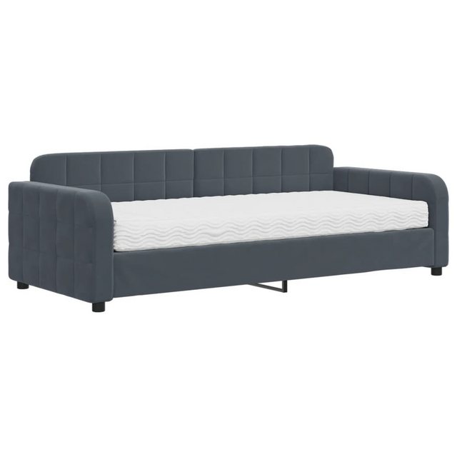 vidaXL Bett, Tagesbett mit Matratze Dunkelgrau 90x200 cm Samt günstig online kaufen