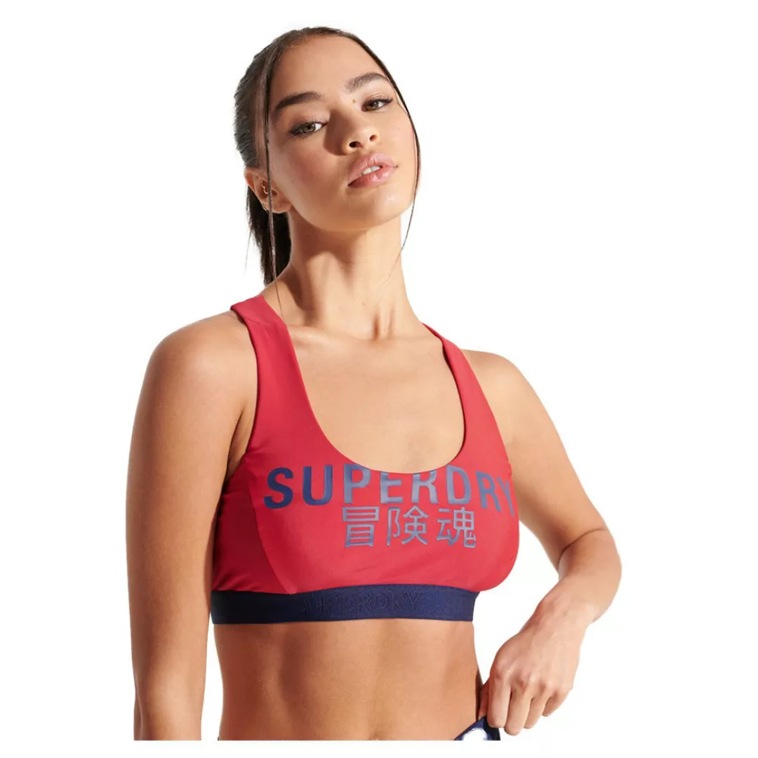 Superdry Logo Crop Bikini Oberteil M Bright Red günstig online kaufen