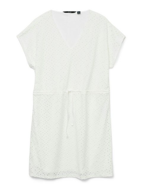 Vero Moda Shirtkleid Kleid mit V-Ausschnitt, Broderie-Anglaise, Kordelzug ( günstig online kaufen