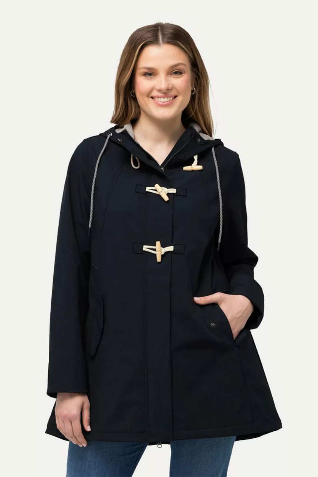 Ulla Popken Softshelljacke HYPRAR Softshelljacke wasserabweisend Fleecefutt günstig online kaufen