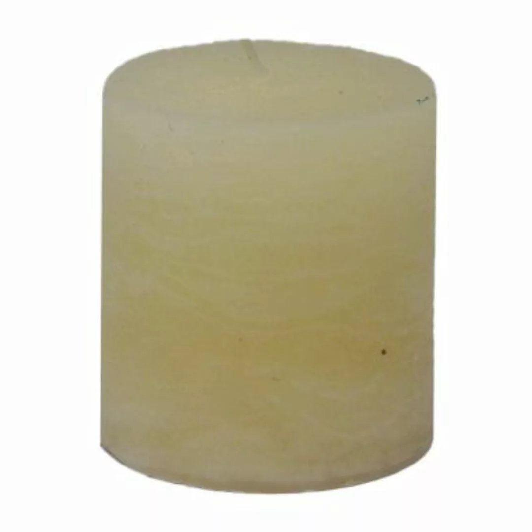 Rustik Kerze Stumpenkerze marmoriert creme günstig online kaufen