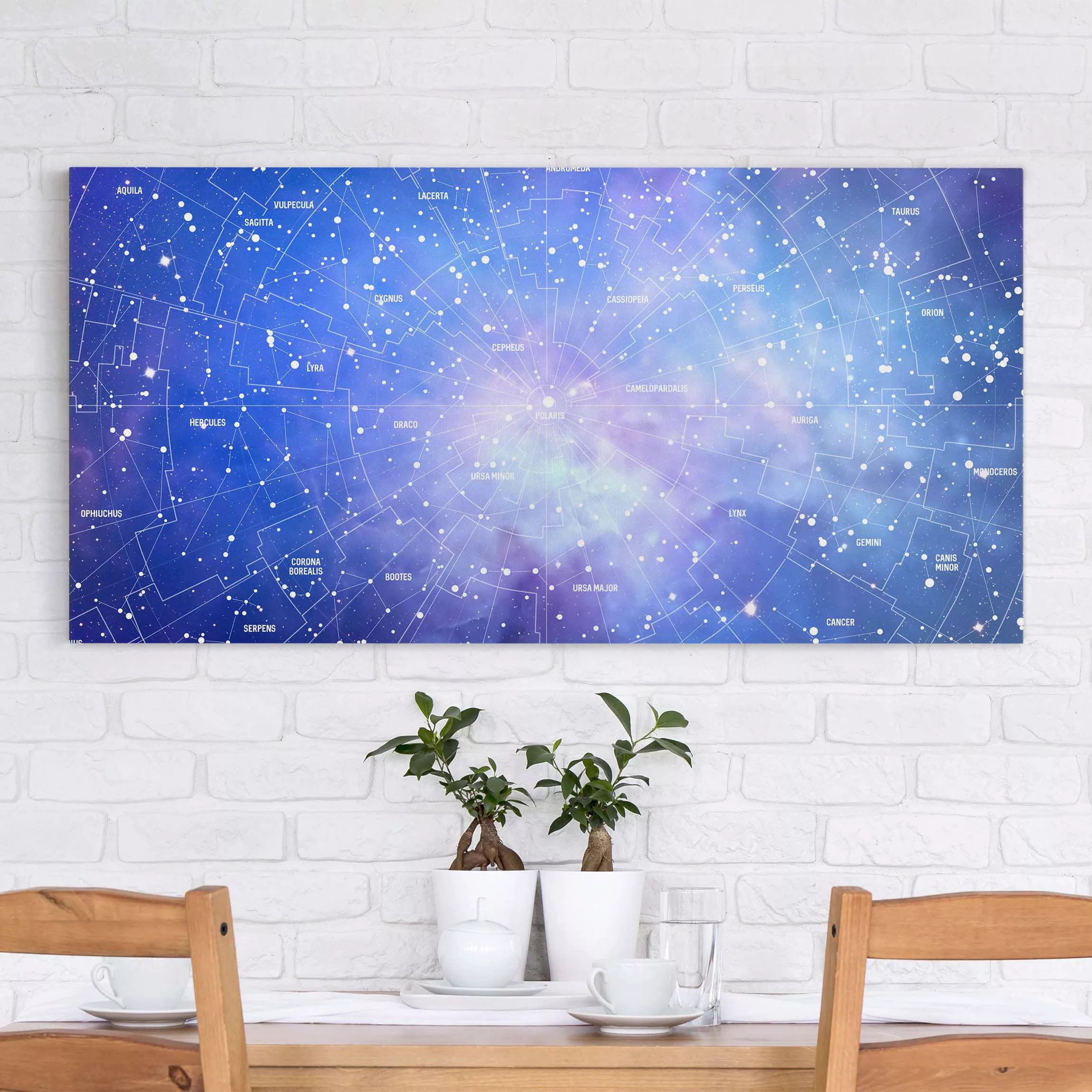 Leinwandbild Sternbild - Querformat Sternbild Himmelkarte günstig online kaufen