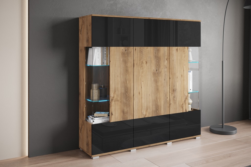 INOSIGN Highboard "Kenia", Modernes Highboard, mit Glastüren, Breite 135 cm günstig online kaufen