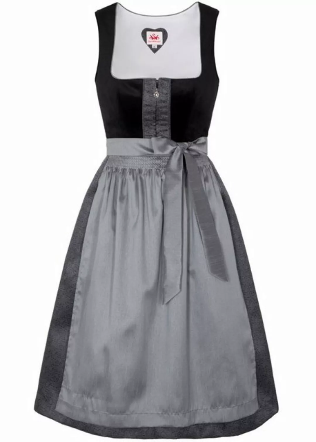 Spieth & Wensky Dirndl Samt Dirndl 2tlg. - BUCHSBAUM - schwarz/silber günstig online kaufen