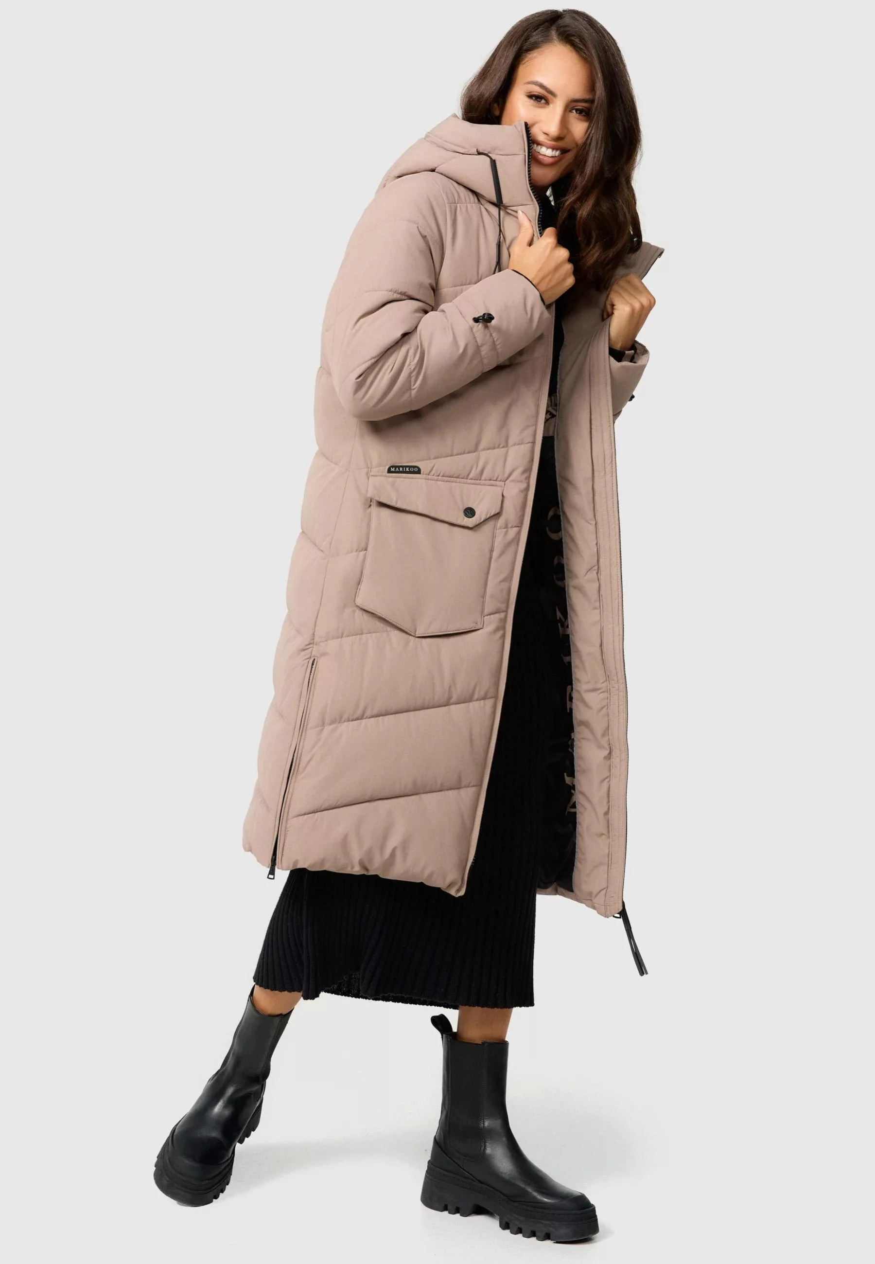 Marikoo Winterjacke "Tomomii XVI", warmer Winter Stepp Mantel mit Kapuze günstig online kaufen