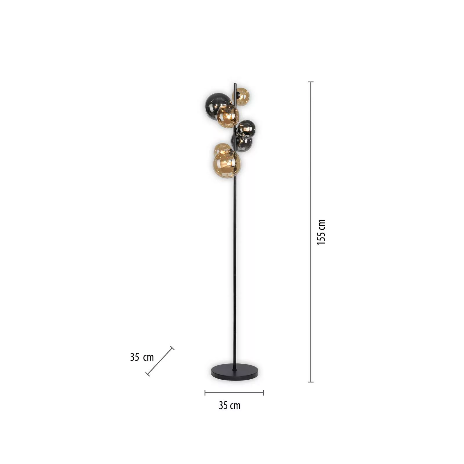 LED Stehleuchte Popsicle in Schwarz-transparent und Gold 7x 3W 2100lm G9 7- günstig online kaufen