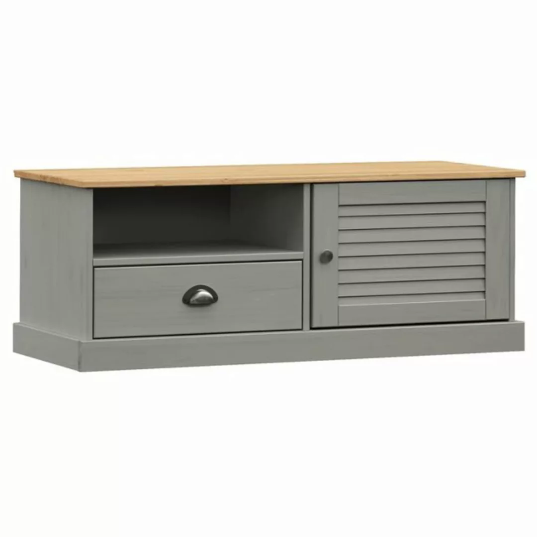 furnicato TV-Schrank VIGO Grau 106x40x40 cm Massivholz Kiefer günstig online kaufen