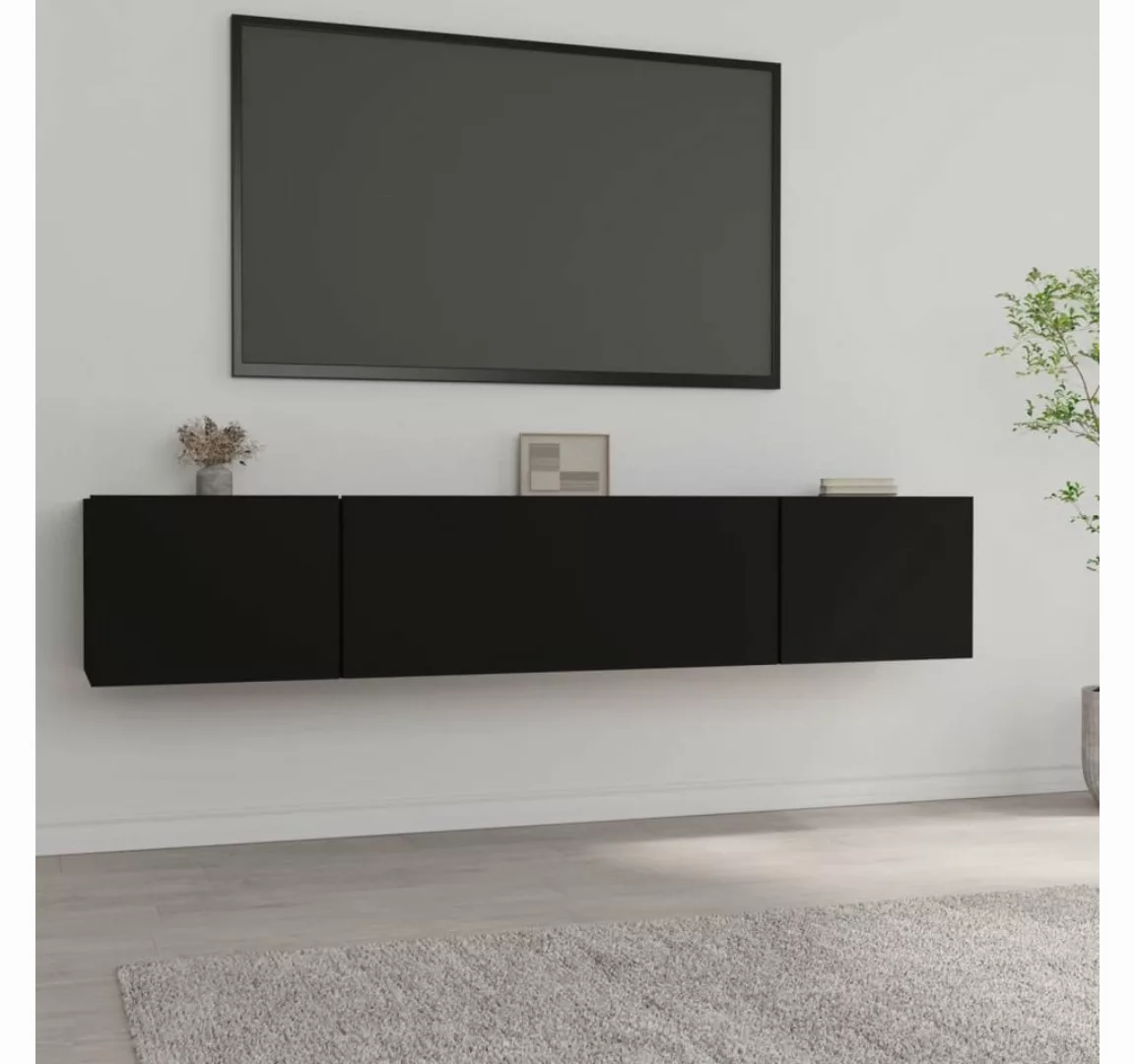 furnicato TV-Schrank TV-Schränke 2 Stk. Schwarz 80x30x30 cm Holzwerkstoff günstig online kaufen