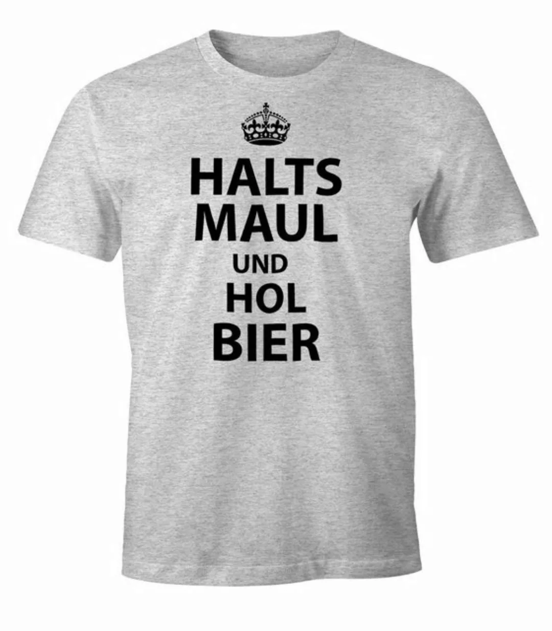 MoonWorks Print-Shirt Herren T-Shirt Halts Maul und hol Bier Fun-Shirt mit günstig online kaufen