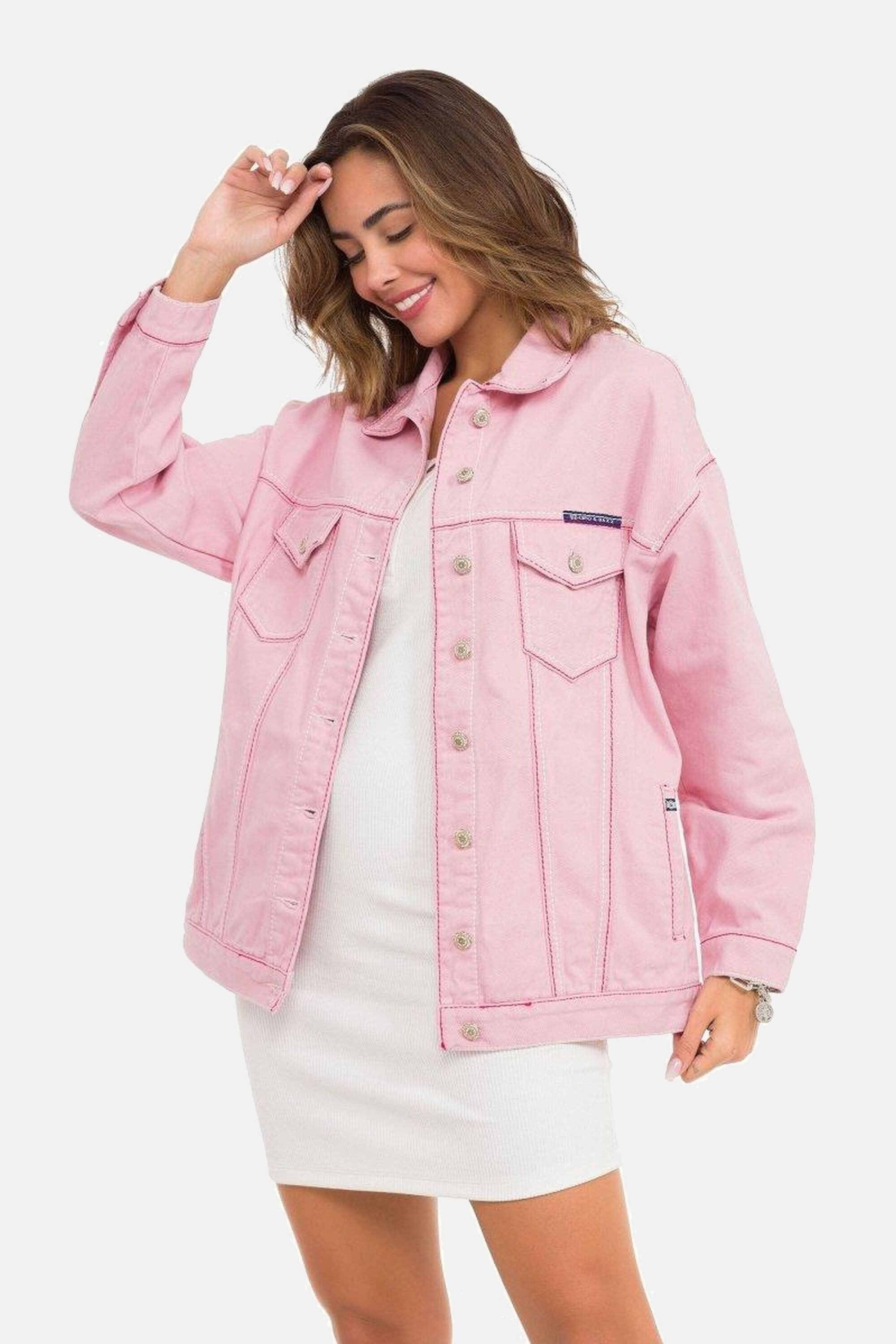 Cipo & Baxx Jeansjacke "Jeansjacke", ohne Kapuze, Mit praktischen Brusttasc günstig online kaufen