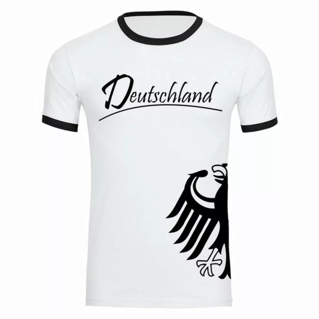 multifanshop T-Shirt Kontrast Deutschland - Adler seitlich - Männer günstig online kaufen