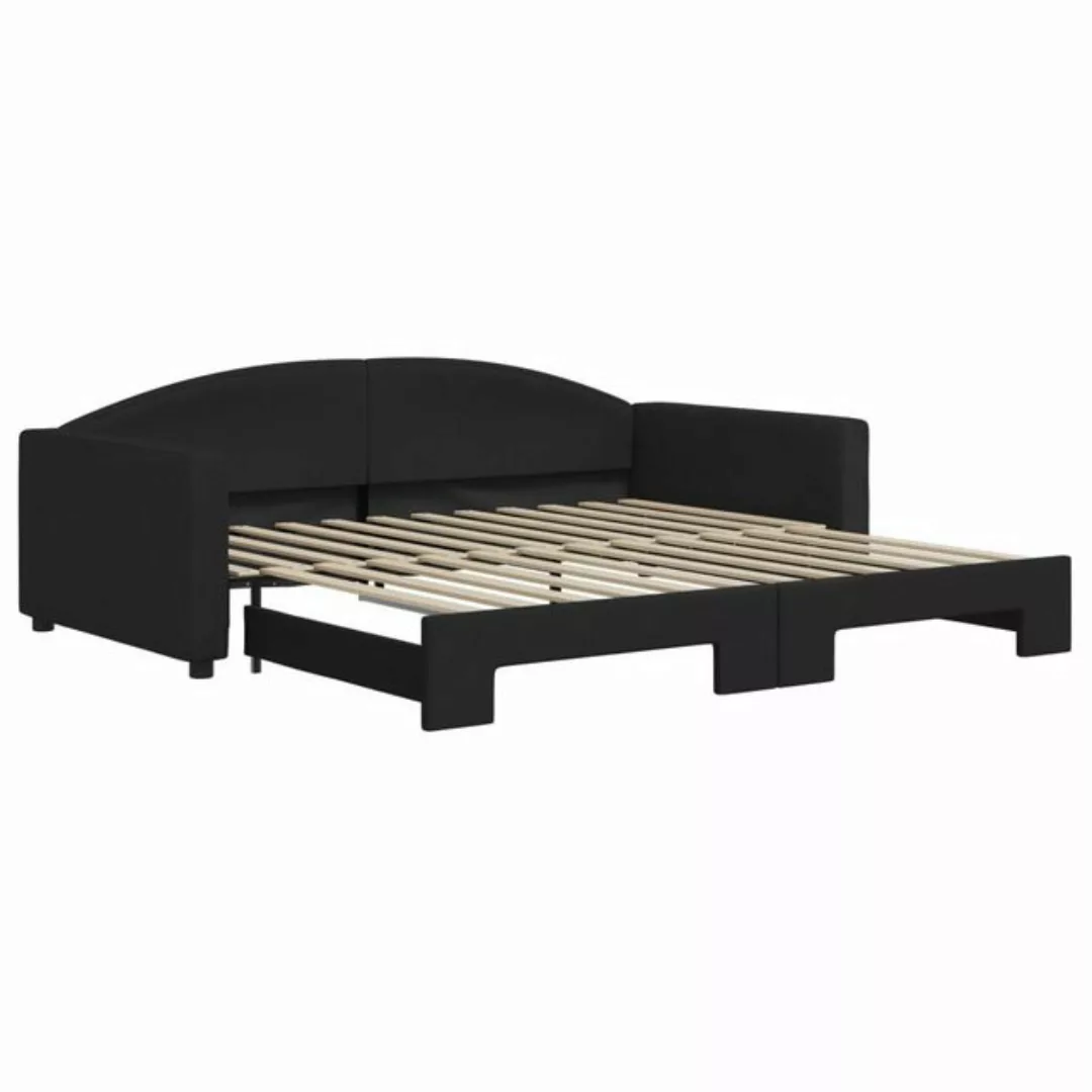 vidaXL Bett Tagesbett Ausziehbar Schwarz 100x200 cm Stoff günstig online kaufen