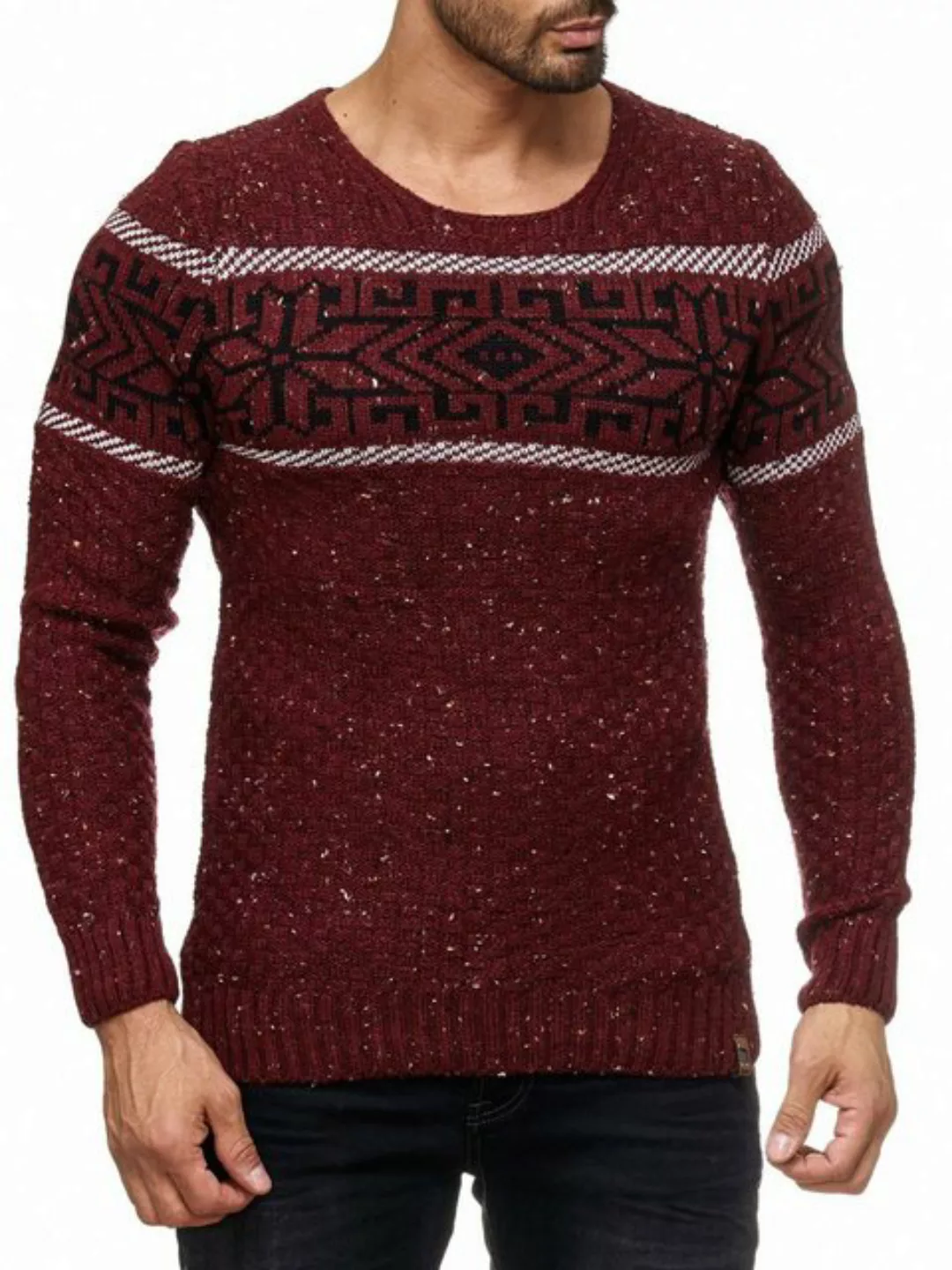 Reslad Strickpullover Herren Strickpullover Rundhals Norwegerpullover Herre günstig online kaufen