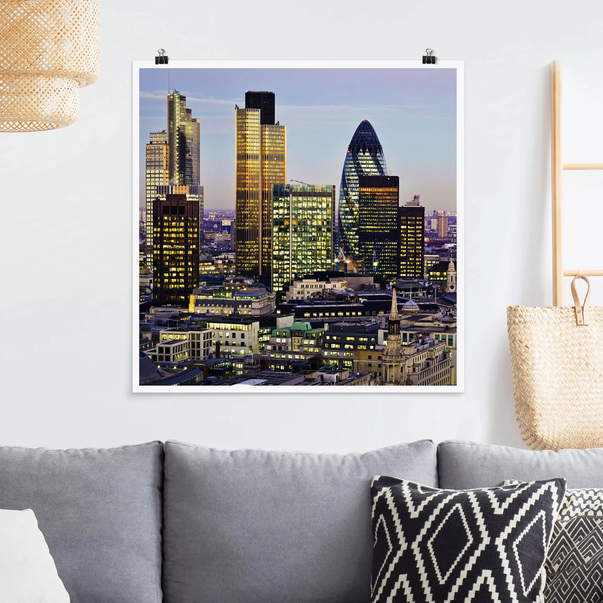 Poster Architektur & Skyline - Quadrat London City günstig online kaufen
