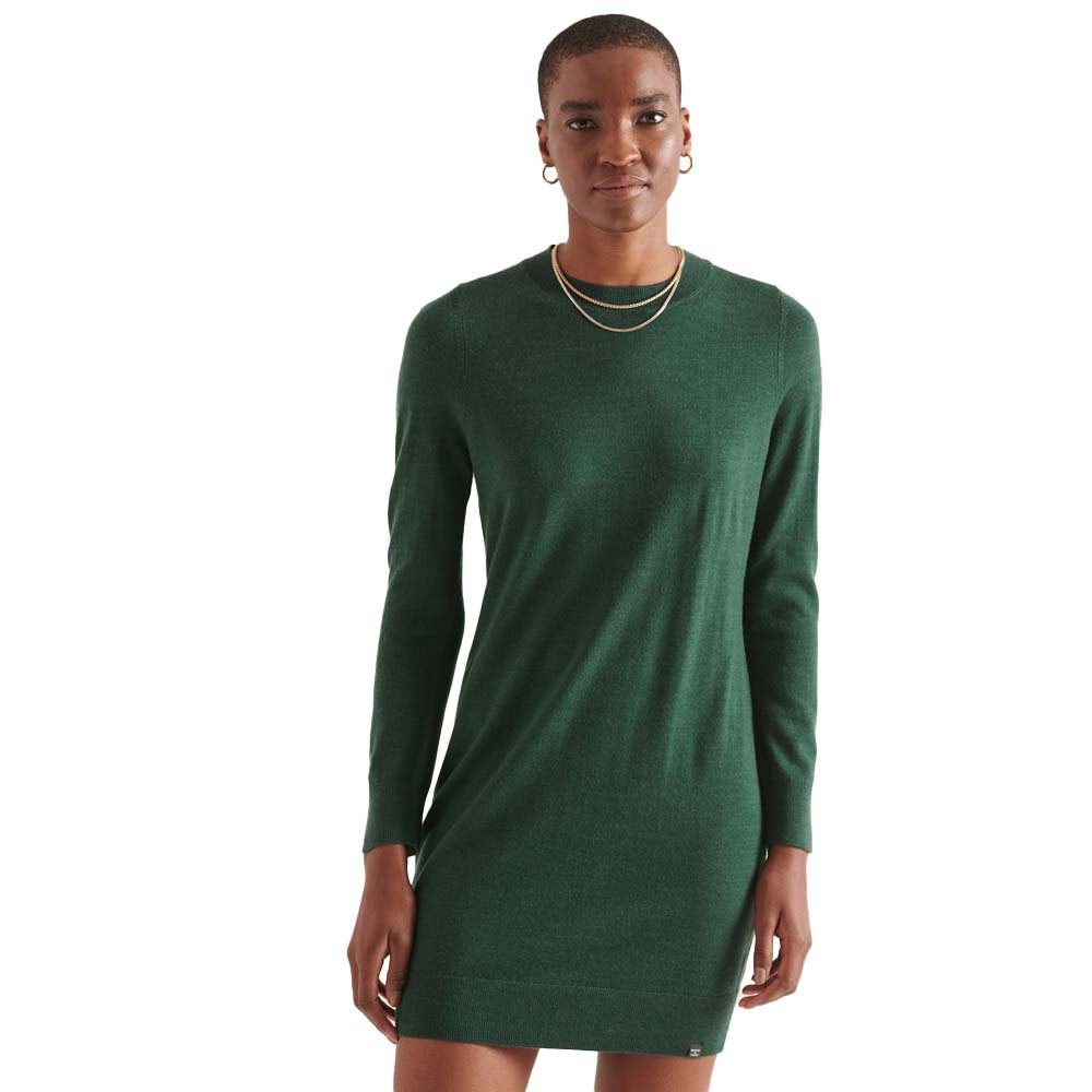 Superdry Studios Merino Knit Kurzes Kleid L Forest Green Marl günstig online kaufen