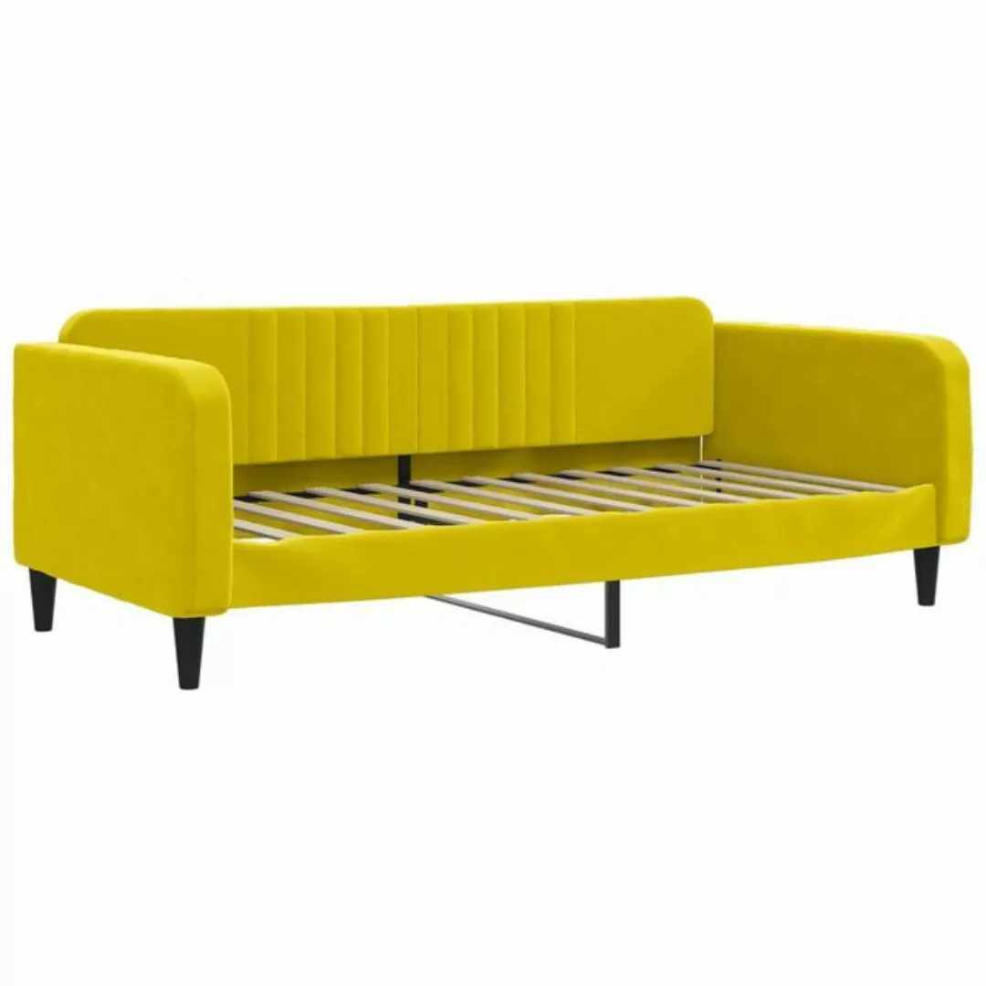 vidaXL Bettgestell Tagesbett Gelb 90x200 cm Samt Gästebett Gästecouch Gäste günstig online kaufen