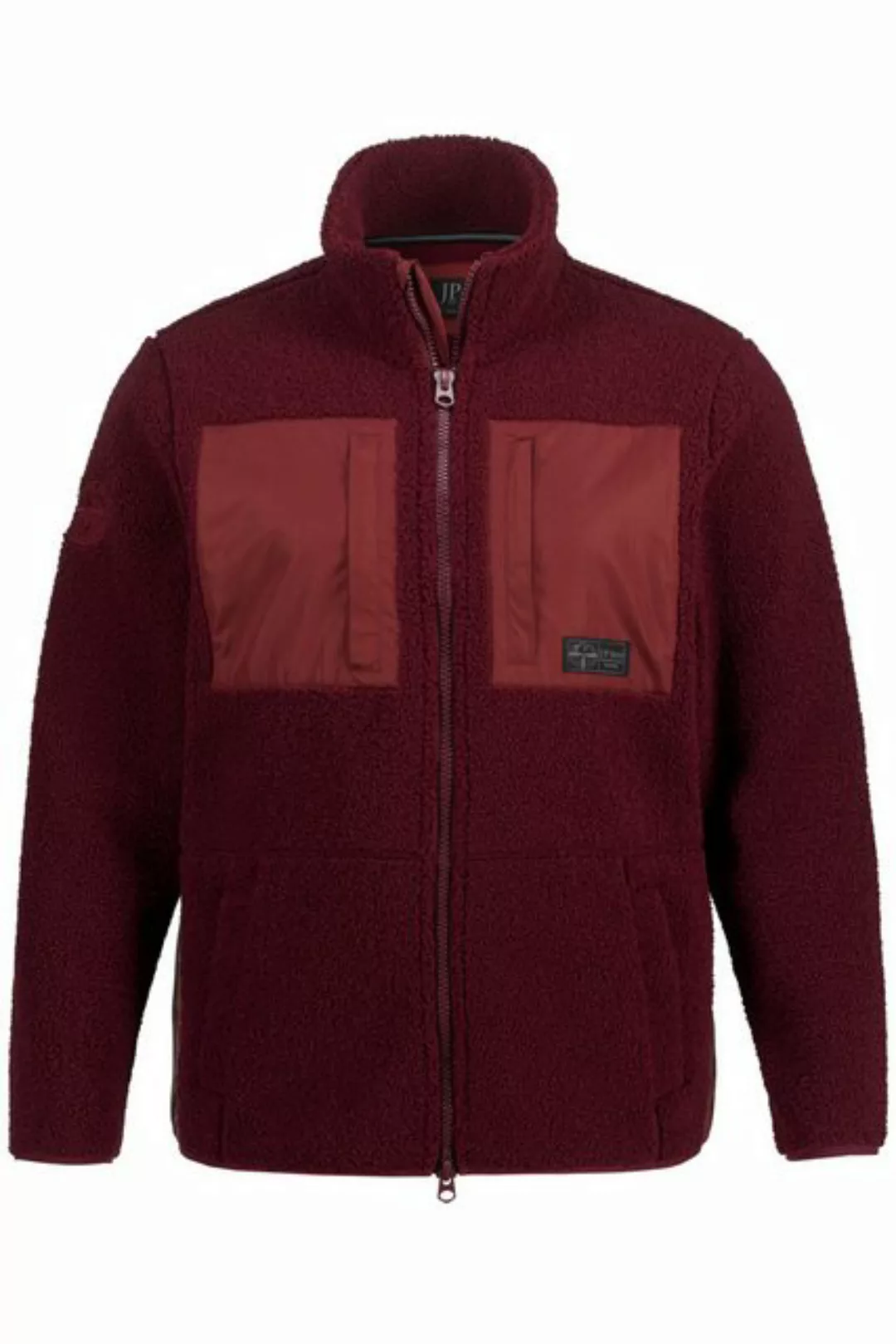 JP1880 Fleecejacke Teddyjacke Outdoor Nylon-Einsätze Stehkragen günstig online kaufen