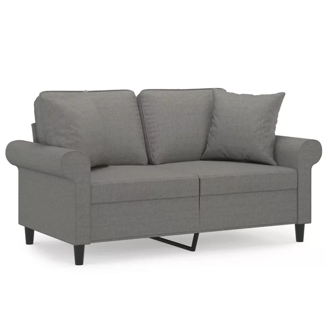 Vidaxl 2-sitzer-sofa Mit Kissen Dunkelgrau 120 Cm Stoff günstig online kaufen
