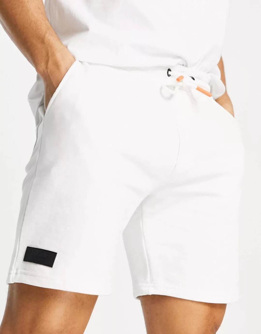 Bershka – Weiße Jersey-Shorts günstig online kaufen