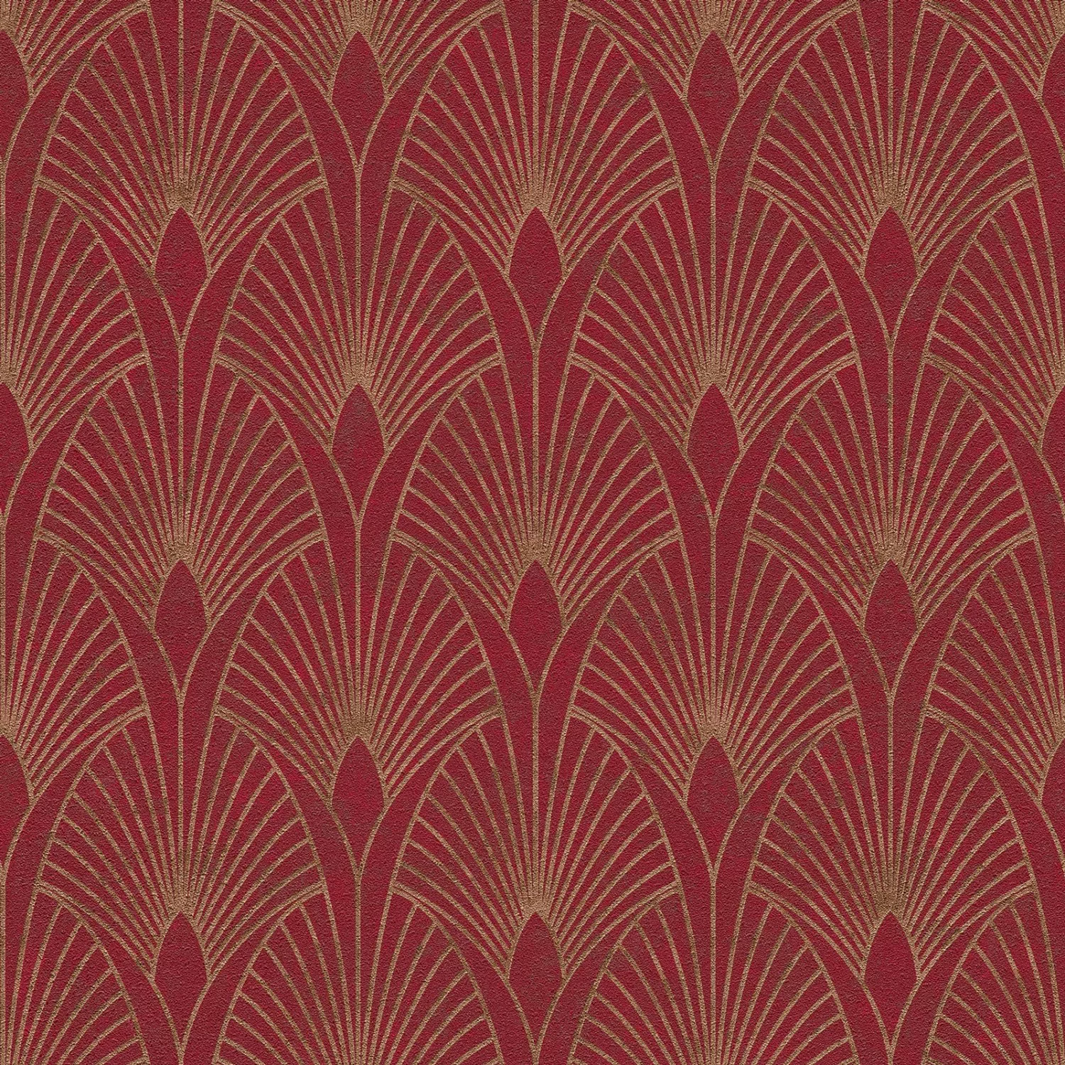 Bricoflor 20er Jahre Tapete Rot Gold Edle Vliestapete mit Art Deco Ornament günstig online kaufen