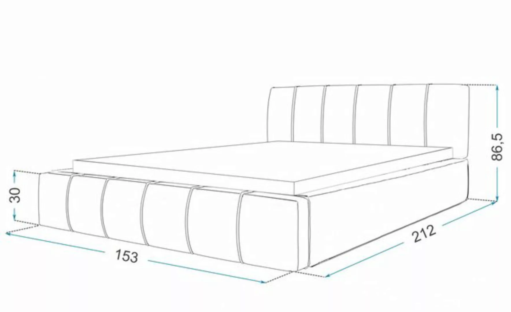 FDM Polsterbett Bettrahmen Bettgestell 90x200, 120x200, 140x200, 160x200, 1 günstig online kaufen