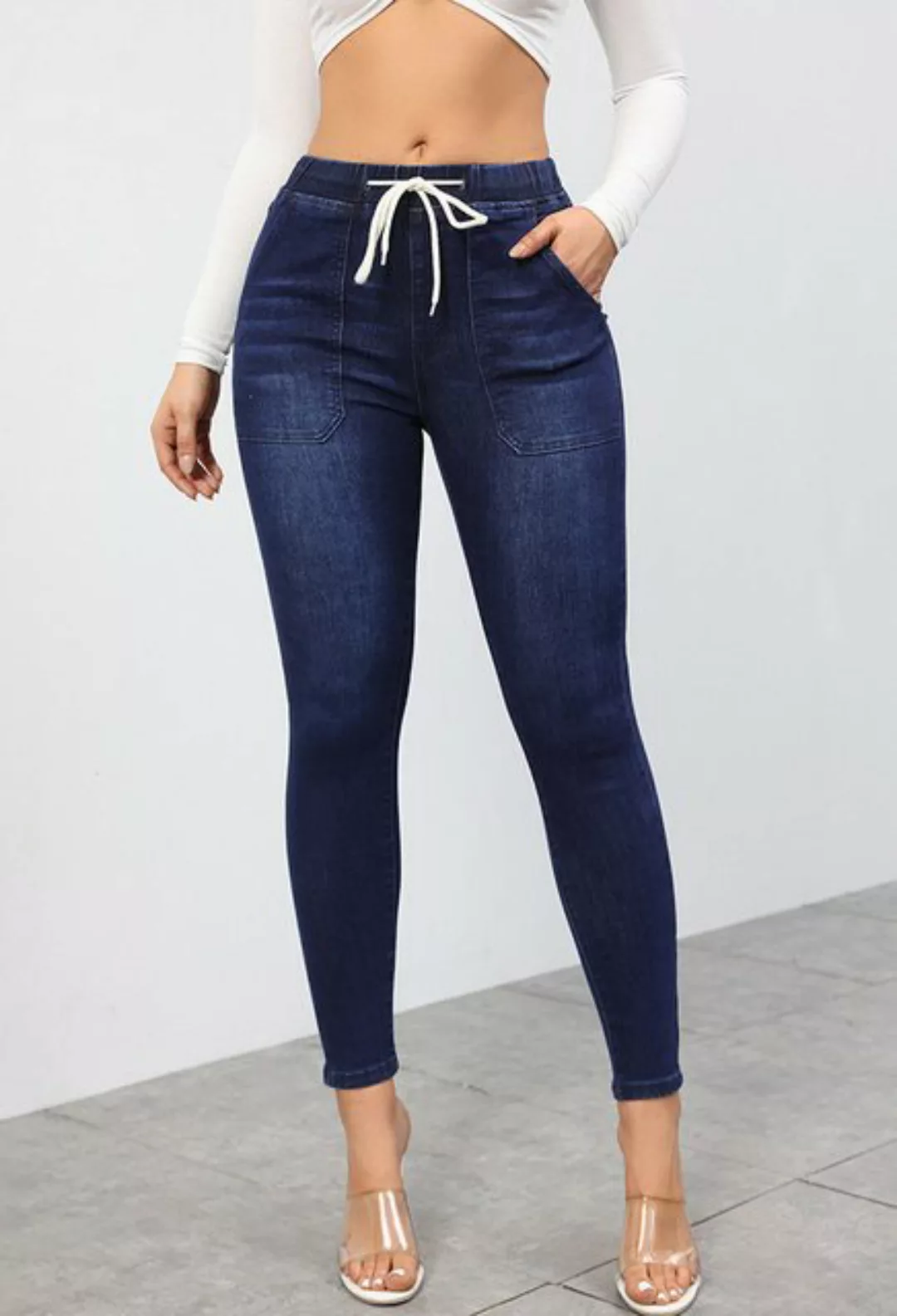 CHENIN Skinny-fit-Jeans Damen-jeans mit hoher taille, bequeme denim-hose mi günstig online kaufen