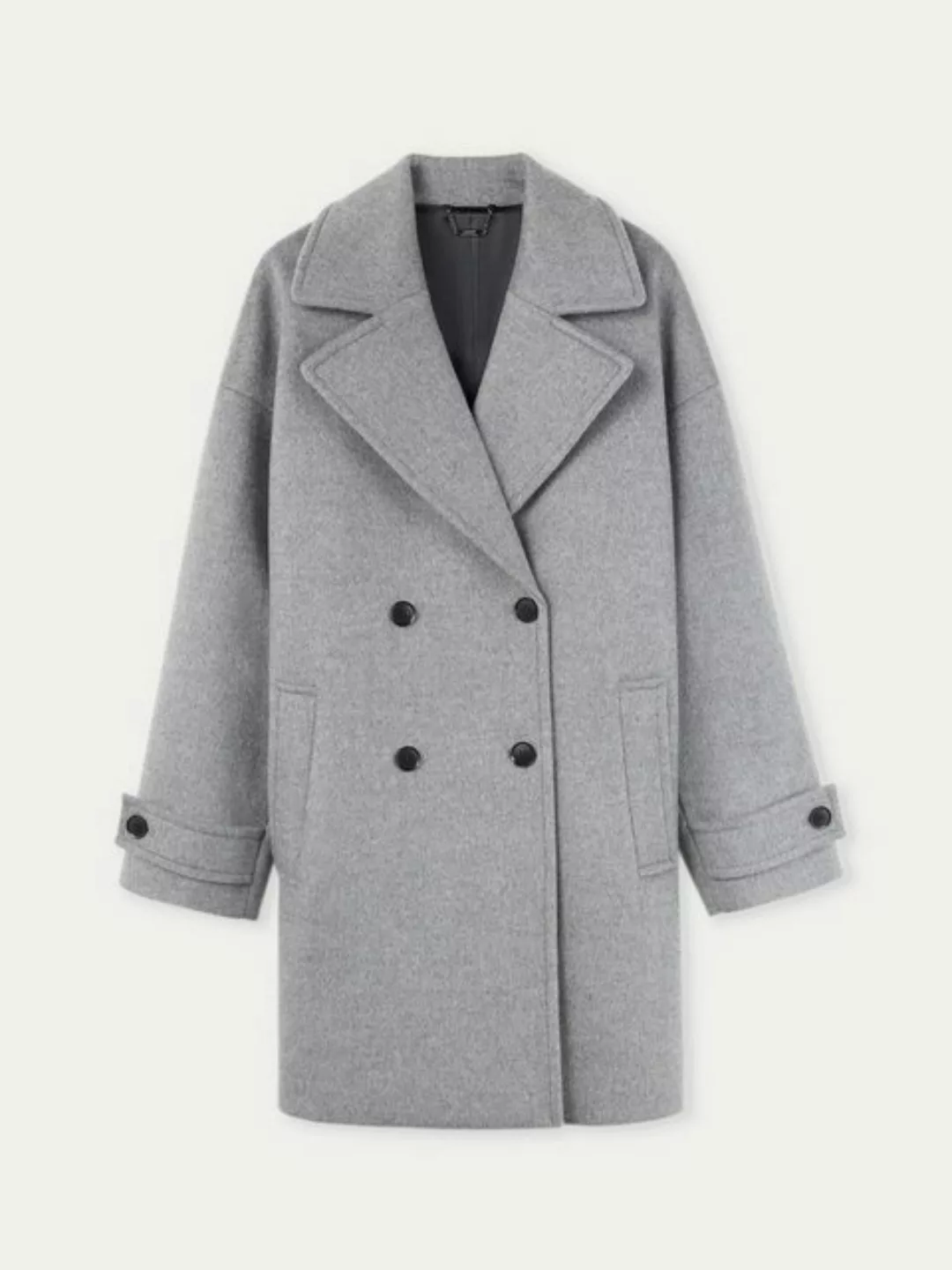 GOBI Cashmere Wollmantel Zweireihiger Damen Peacoat aus Kaschmir günstig online kaufen