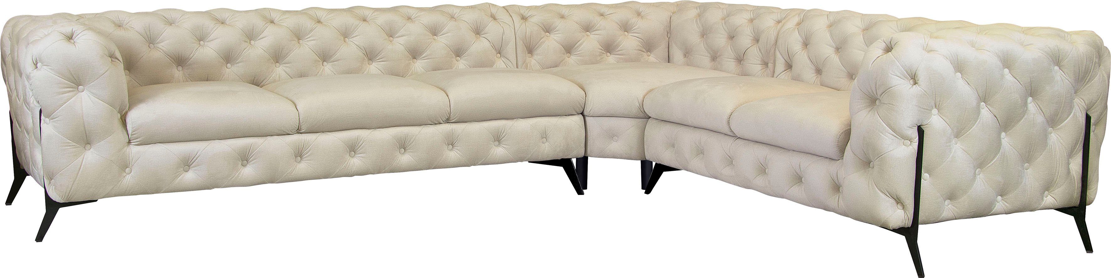Leonique Chesterfield-Sofa "Amaury L-Form", großes Ecksofa, Chesterfield-Op günstig online kaufen