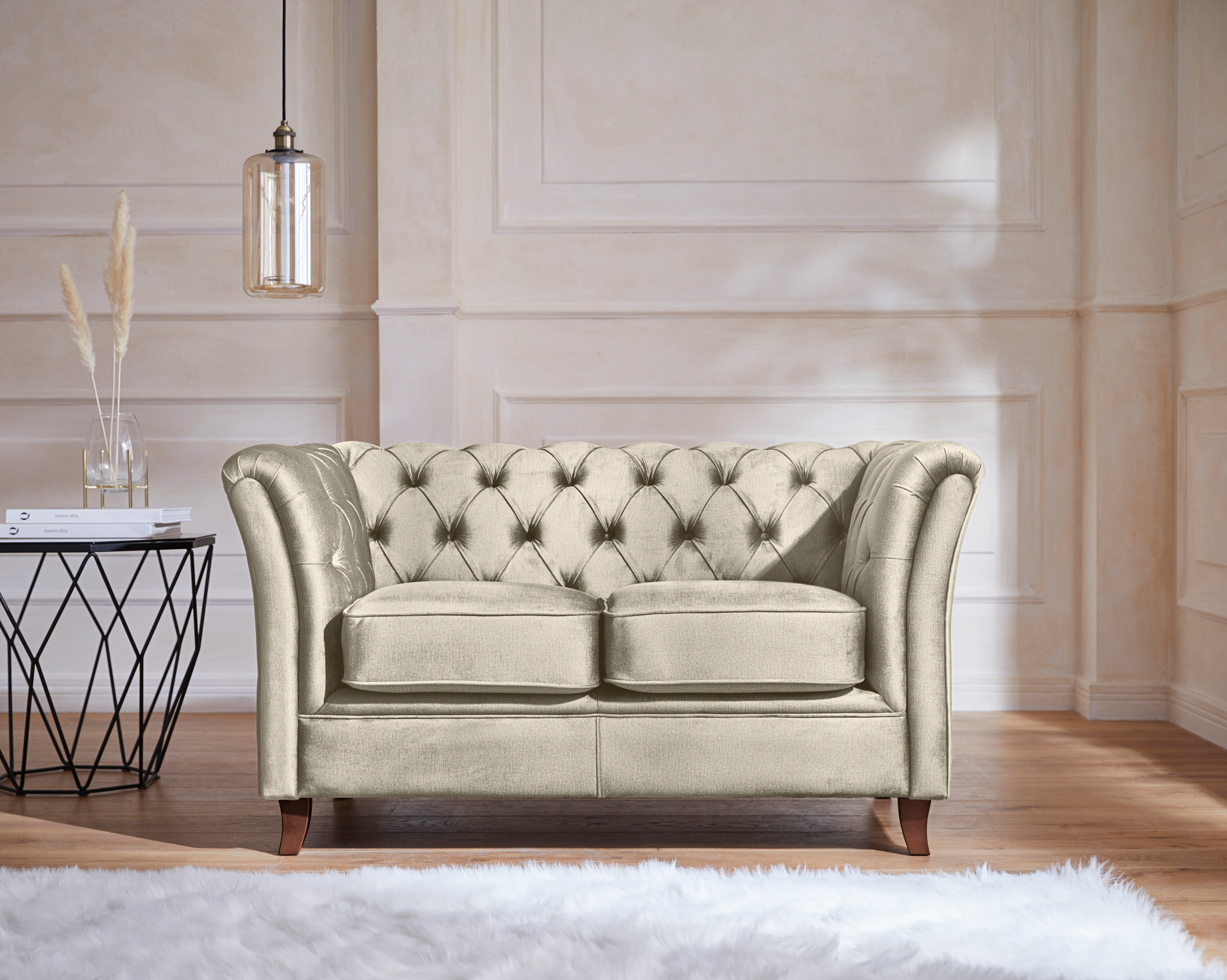 Home affaire Chesterfield-Sofa "Reims", mit echter Chesterfield-Knopfheftun günstig online kaufen