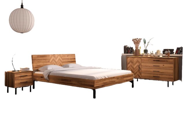 Natur24 Einzelbett Bett Seiba 2 Sonderlänge 140x210 Wildeiche Holzkopfteil günstig online kaufen