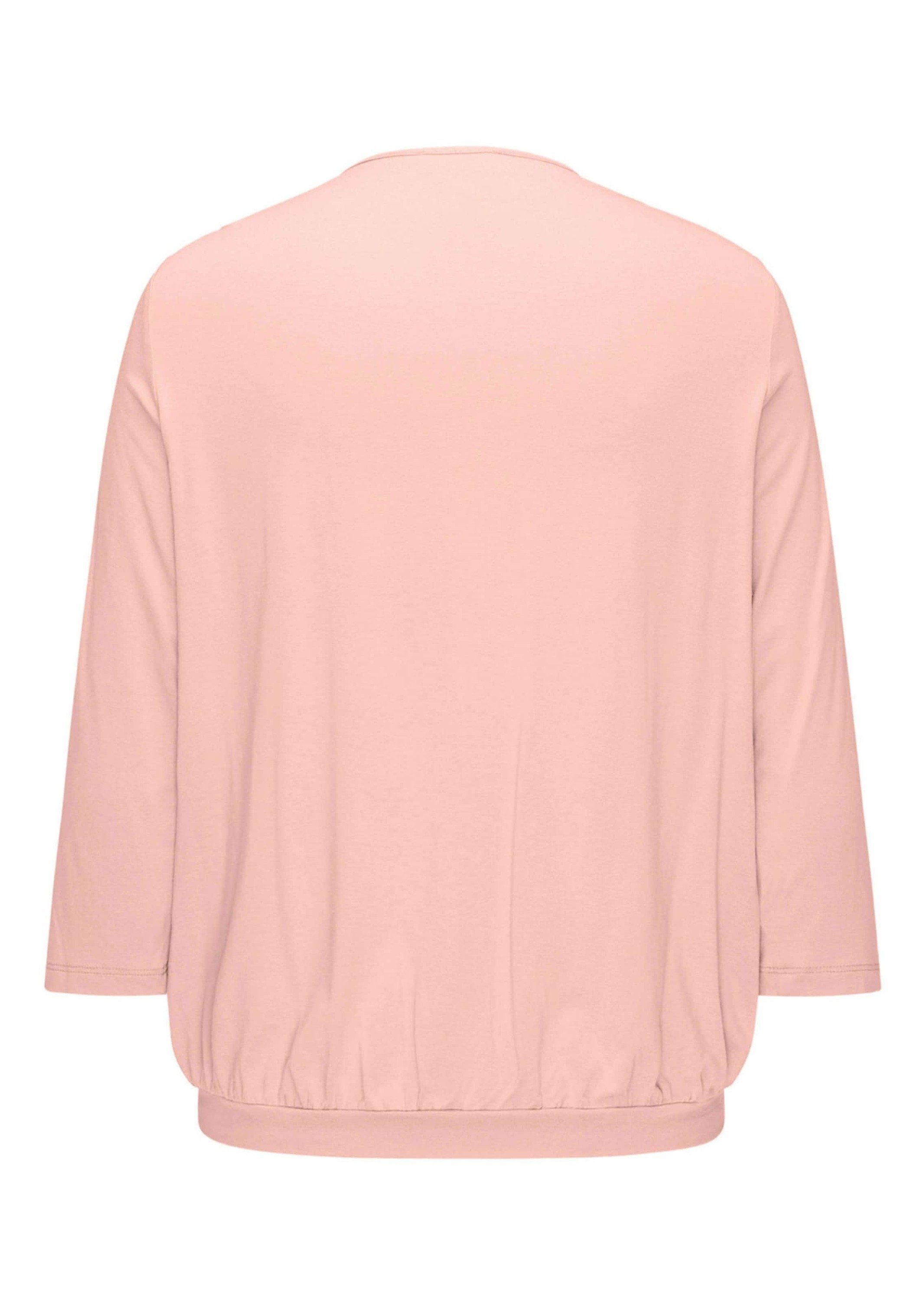 GOLDNER Kurzarmbluse Kurzgröße: Chiffon-Shirt gelb, Rundhals günstig online kaufen
