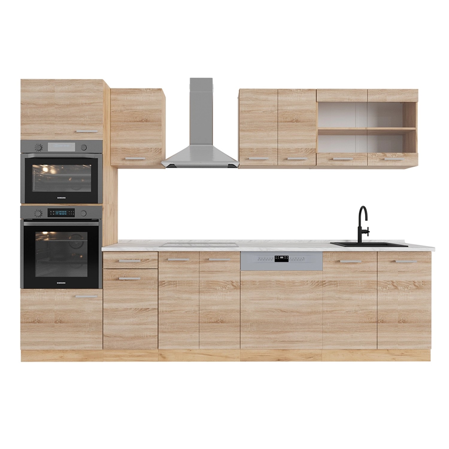 Vicco Küchenzeile R-Line, Sonoma/Goldkraft Eiche, 300 günstig online kaufen
