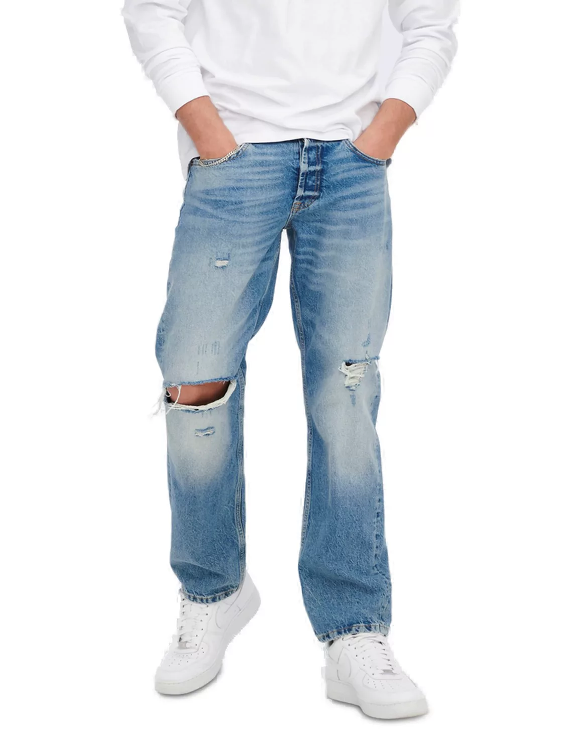 Only & Sons Herren Jeans ONSEDGE LOOSE 4067 - Relaxed Fit - Blau - Light Bl günstig online kaufen