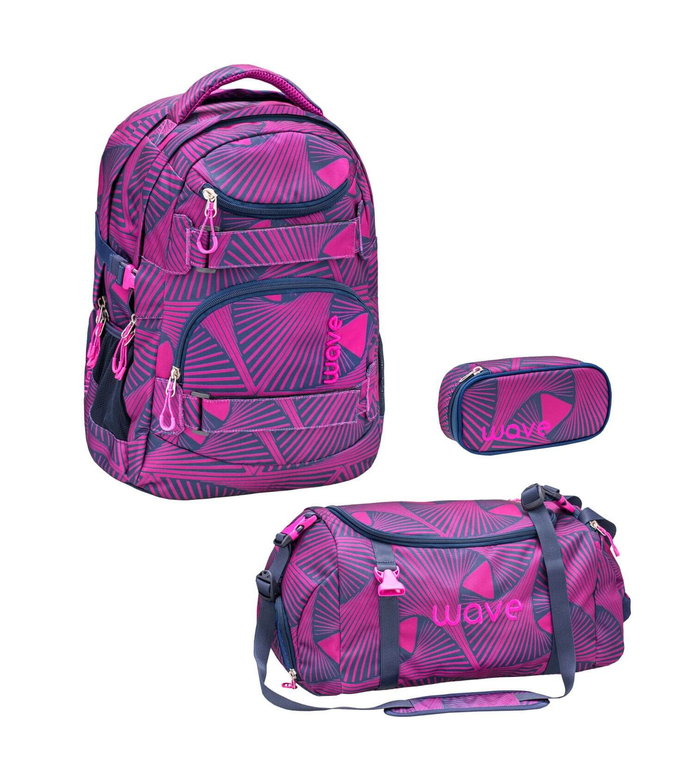 Wave Infinity Rucksack Set mit Schlamperbox und Sporttasche,Chaos günstig online kaufen