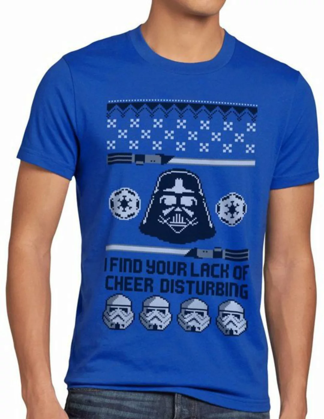 style3 Print-Shirt Herren T-Shirt Lack of Cheer Ugly Sweater vader sith lic günstig online kaufen