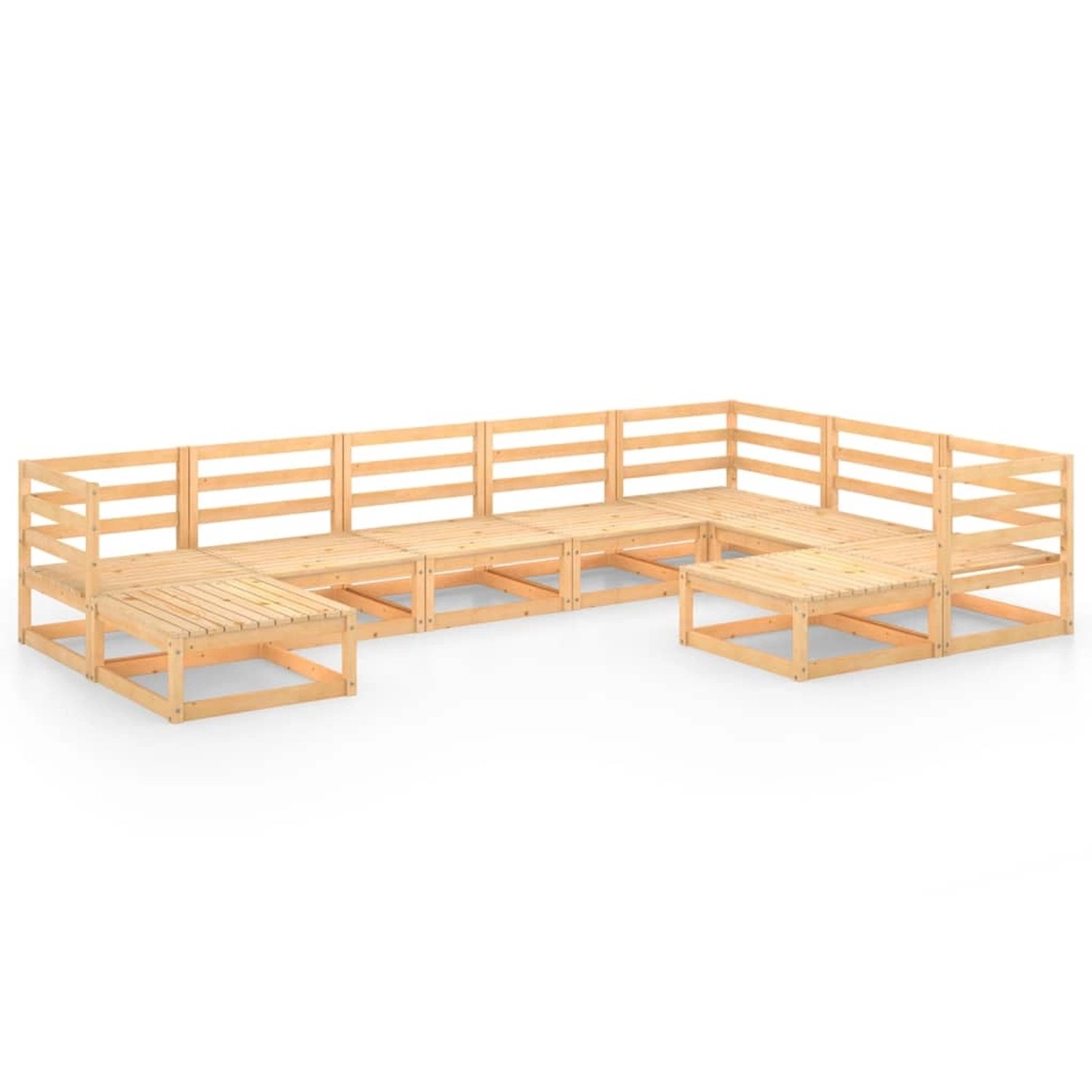 vidaXL 9-tlg Garten-Lounge-Set Massivholz Kiefer Modell 8 günstig online kaufen