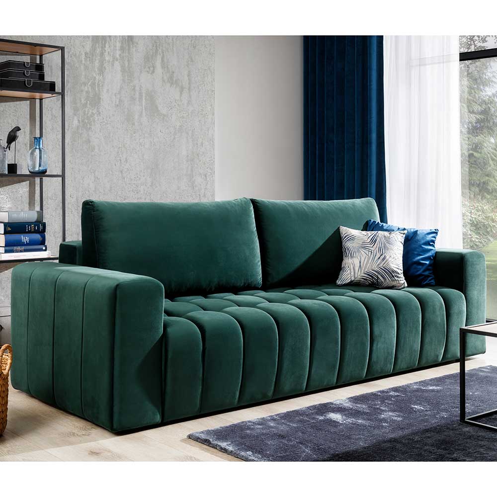 Sofa Dreisitzer Sofa aus Samt mit Armlehnen günstig online kaufen