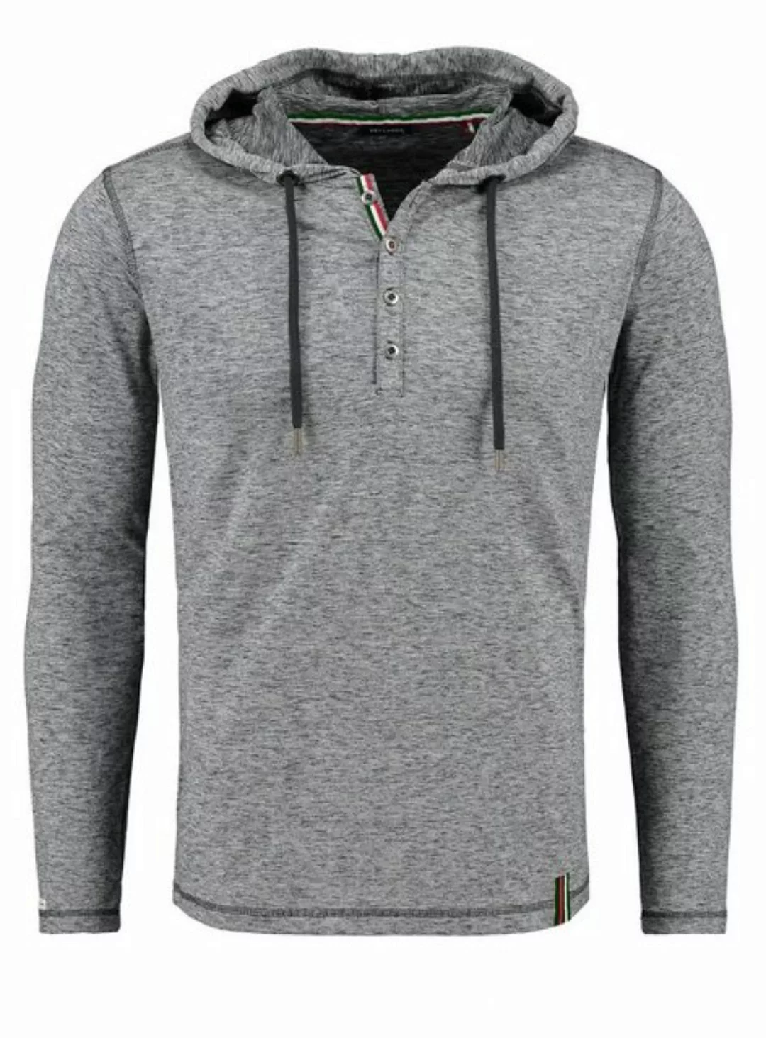 Key Largo Henleyshirt für Herren Jesse Longsleeve hoody Sweatshirt mit Kapu günstig online kaufen